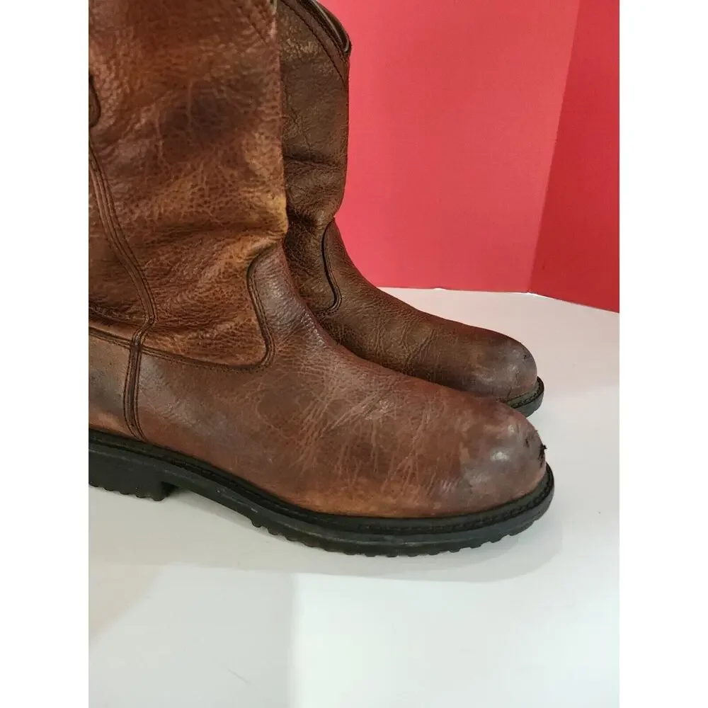 Ariat 12 D Mens Brown Leather Steel Toe Pull On Round Toe Boots